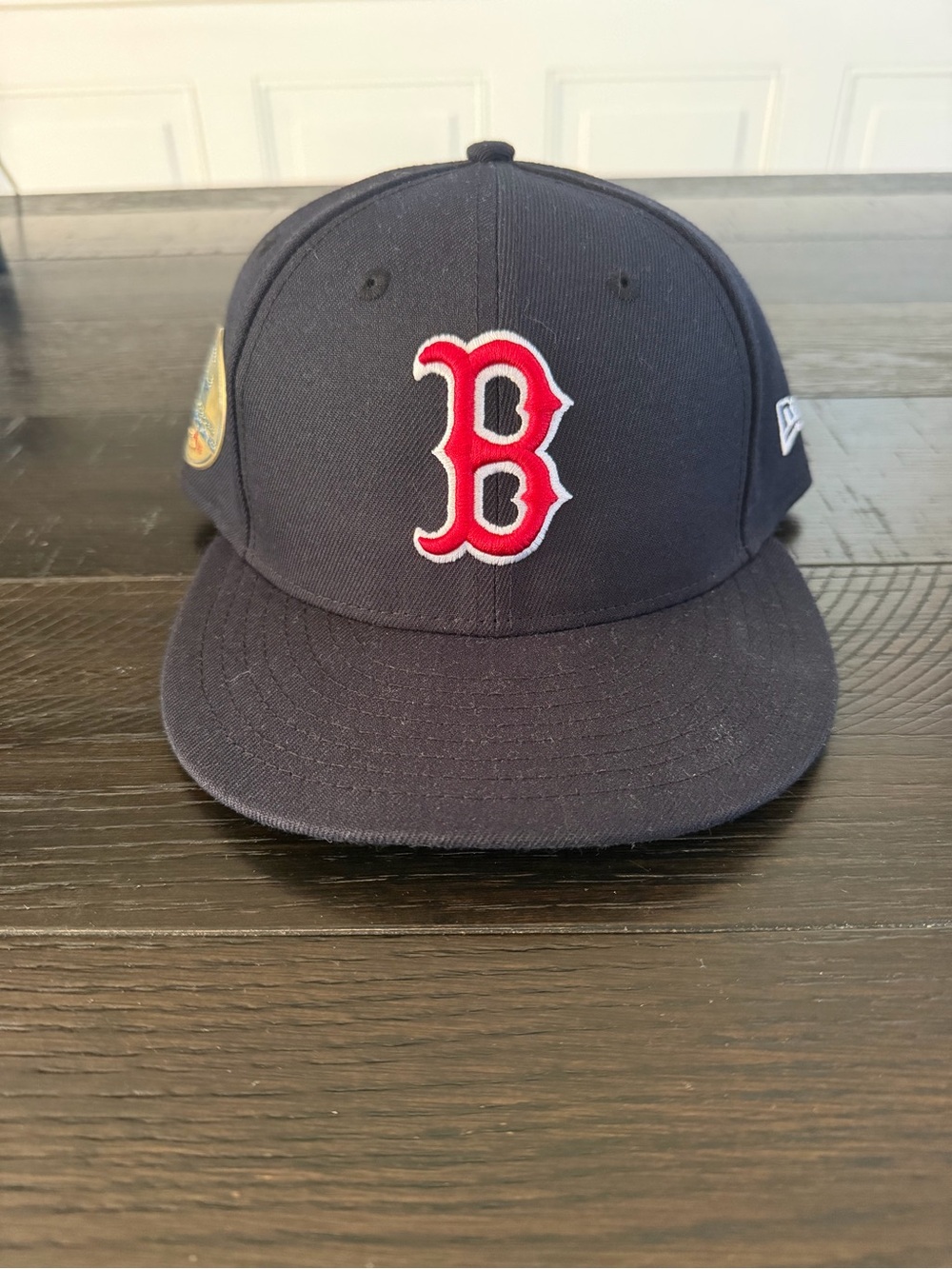 New Era Kids Boston Red Sox Navy and Red Flat-Brim Cap